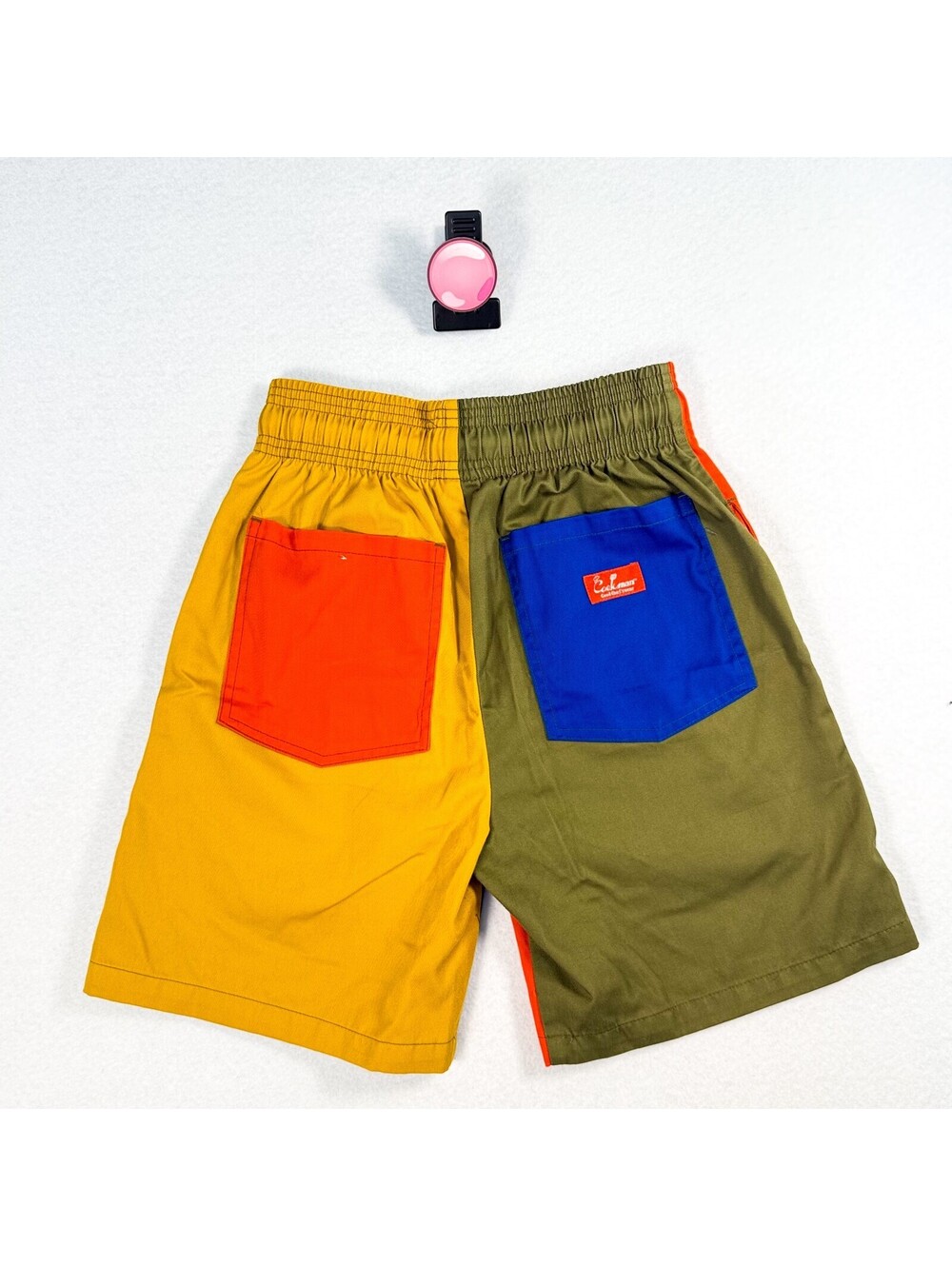 Cookman Chef Shorts Multi Color Block Elastic Waist Size S